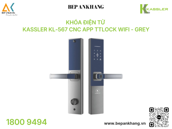 Khóa điện tử Kassler KL-567 CNC App TTlock Wifi - Grey